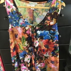 Vintage Suzie floral shirt, polyester & spandex